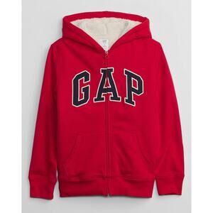 Gap Logo full zip sherpa lined jacket hoodie / 2T / red jacket